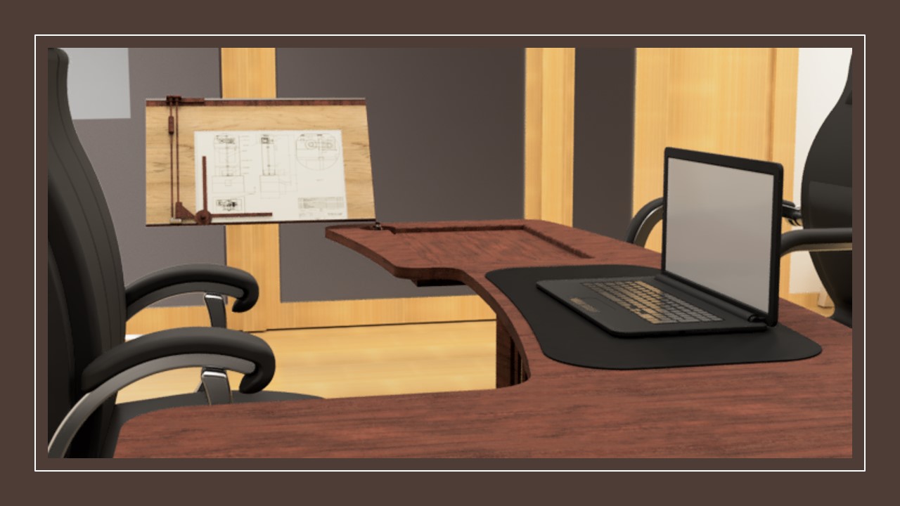 Close View of Design Engineer's Desk